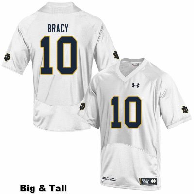 Notre Dame Fighting Irish Men's TaRiq Bracy #10 White Under Armour Authentic Stitched Big & Tall College NCAA Football Jersey ZPX8899HU